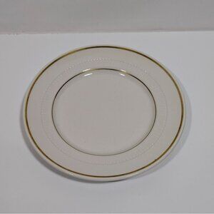 Syracuse China White Dinner Plate With Gold Trim 9.75" Ceramic Elegant Design